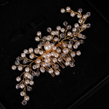 (Gold) Pearl Crystal Hair Clip - Ancient Fairy Style