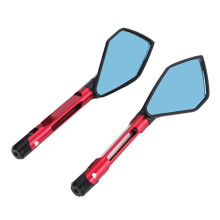 Motorcycle Rearview Mirrors 247mm Aluminum CNC, Red