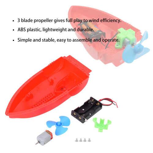 DIY Aerodynamic Wind-Power Speedboat Model for Kids, ABS Plastic 2