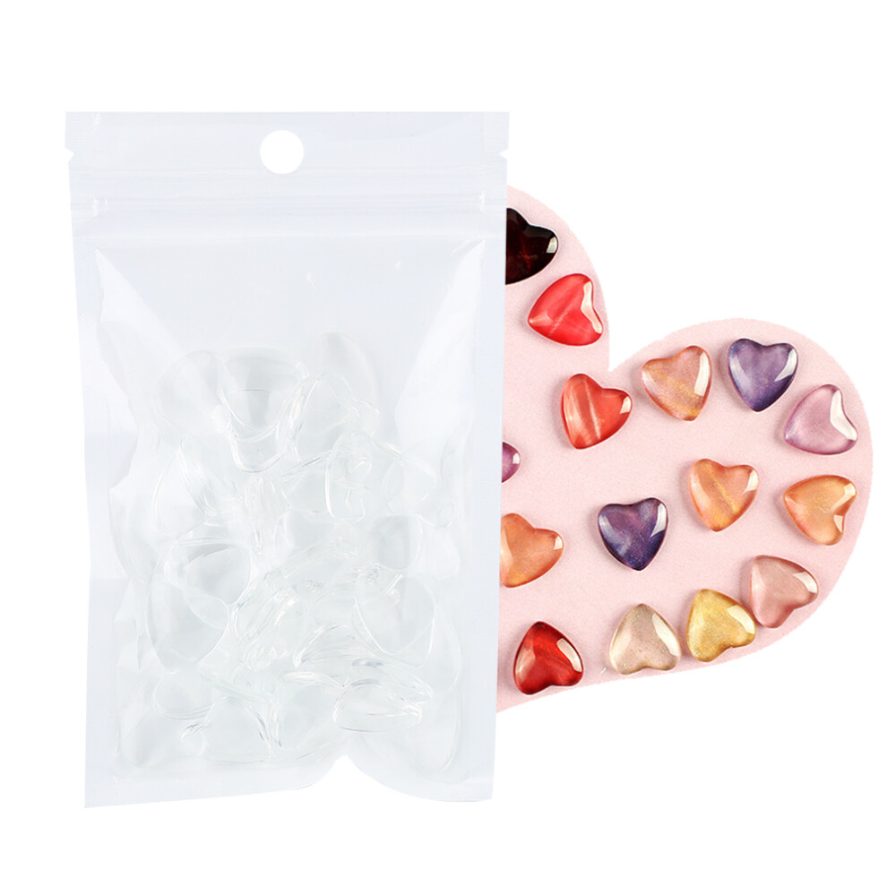 50pcs Transparent Nail Polish Color Card Gel Manicure Display Heart Shape
