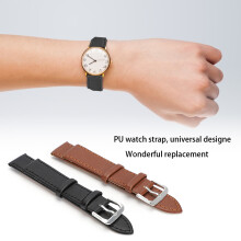 PU Leather Watch Strap 4pcs Universal Pin Buckle Replacement Band Waterproof