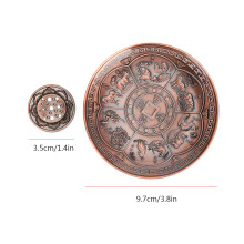 Zodiac Round Zinc Alloy Incense Burner, 9.7cm Home Decor