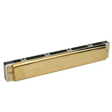 24-Hole Diatonic Harmonica KS-24P in Gold/Black C Key, Beginner Friendly