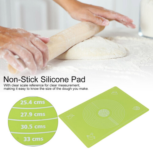 64x45cm Green High Temp Non-Stick Silicone Baking Mat with Scale 2