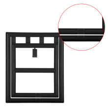 Durable Plastic Pet Door Locking Flap for Screen Windows & Doors (Black L)