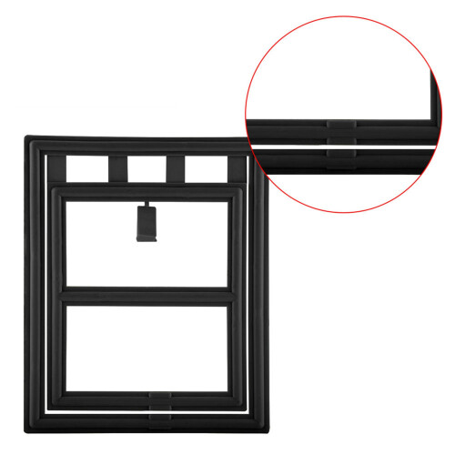 Durable Plastic Pet Door Locking Flap for Screen Windows & Doors (Black L)