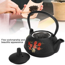 Cast Iron Plum Blossom Bamboo Tea Kettle 0.3L Uncoated Japanese Style