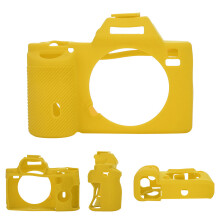 Stretchable Silicone Camera Case for Sony A7R/A7/A7S - Yellow Waterproof Protective Cover