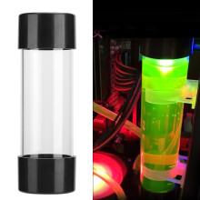 Transparent 150mm Cylindrical Water Cooling Tank 210ml G1/4