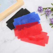 Fringe Hair Grip Pad Styling Clips 3 Pairs Nylon, Black Red Blue