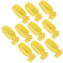 10Pcs Yellow Plastic Automatic Waterers for Quail & Birds, 12x6x4cm