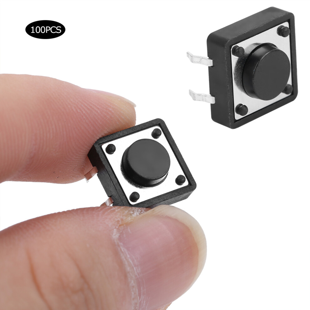 100Pcs Mini Tactile Switch 12X12x5mm Dc12v 50Ma Accessories 8451392385954