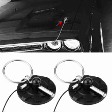 2pcs CNC Aluminum Racing Bonnet Hood Pin Lock Kit Black 60mm