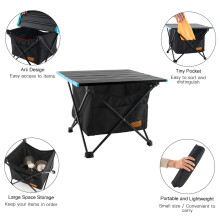 Portable Folding Aluminum Camping Table with Storage Bag, 40.7x35cm