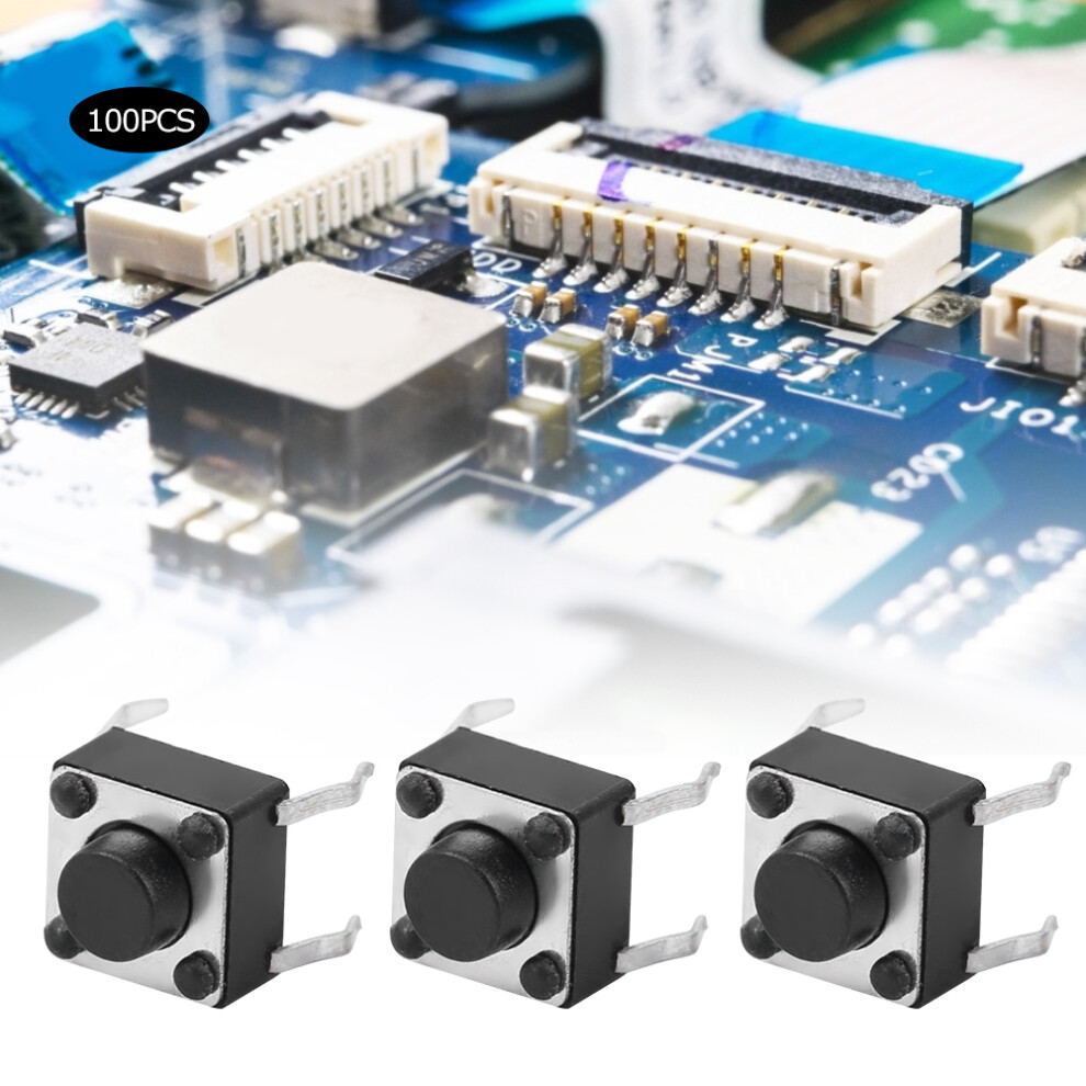 100pcs Brand New Tactile Switch 6x6x4.3mm DIP