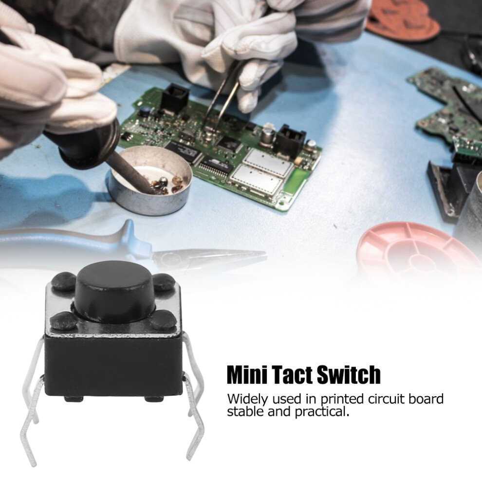 100x Tactile Micro Switch DIP 6x6x4.3mm Momentary