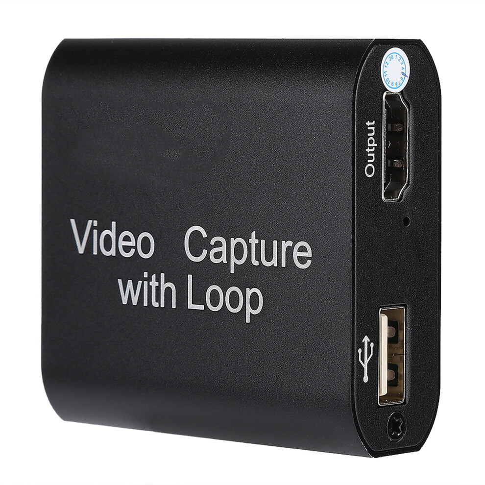 Hdmi Capture Card With Loop Out, Usb 2.0, 4K Input, 1080P Output, Black 6951392387108