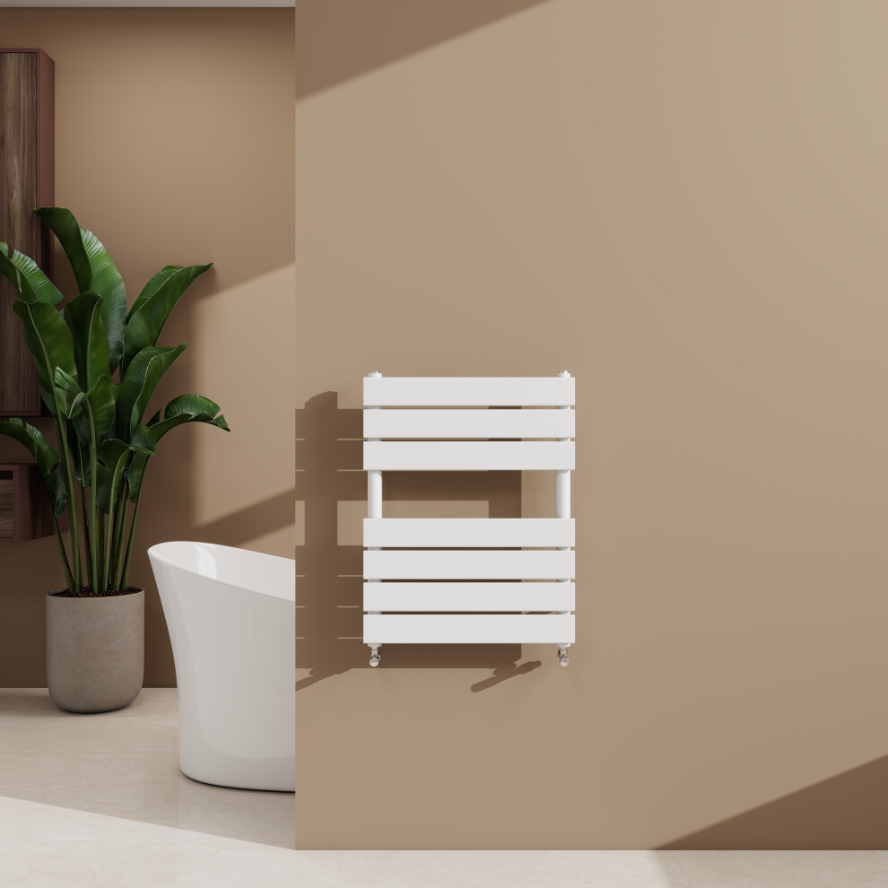 Aica (, 650X500mm) Heated Towel Rail Flat Central Heating Radiator White