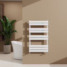 (White, 1000x600mm) Heated Towel Rail Flat Central Heating Radiator
