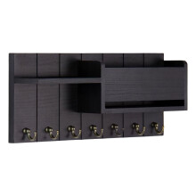 Natural Wood Wall Storage Shelf For Home-7 hook envelope hold