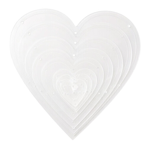 8 Size Heart Shape Acrylic Quilting Templates For Precise Sewing