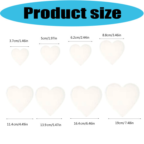 8 Size Heart Shape Acrylic Quilting Templates For Precise Sewing 2