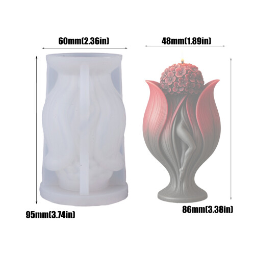 Moule à bougie en silicone à fleurs uniques, idéal pour les 2