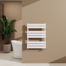 (White, 800x600mm) Heated Towel Rail Flat Central Heating Radiator
