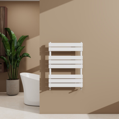 AICA (White, 800x600mm) Heated Towel Rail Flat Central Heating Radiator