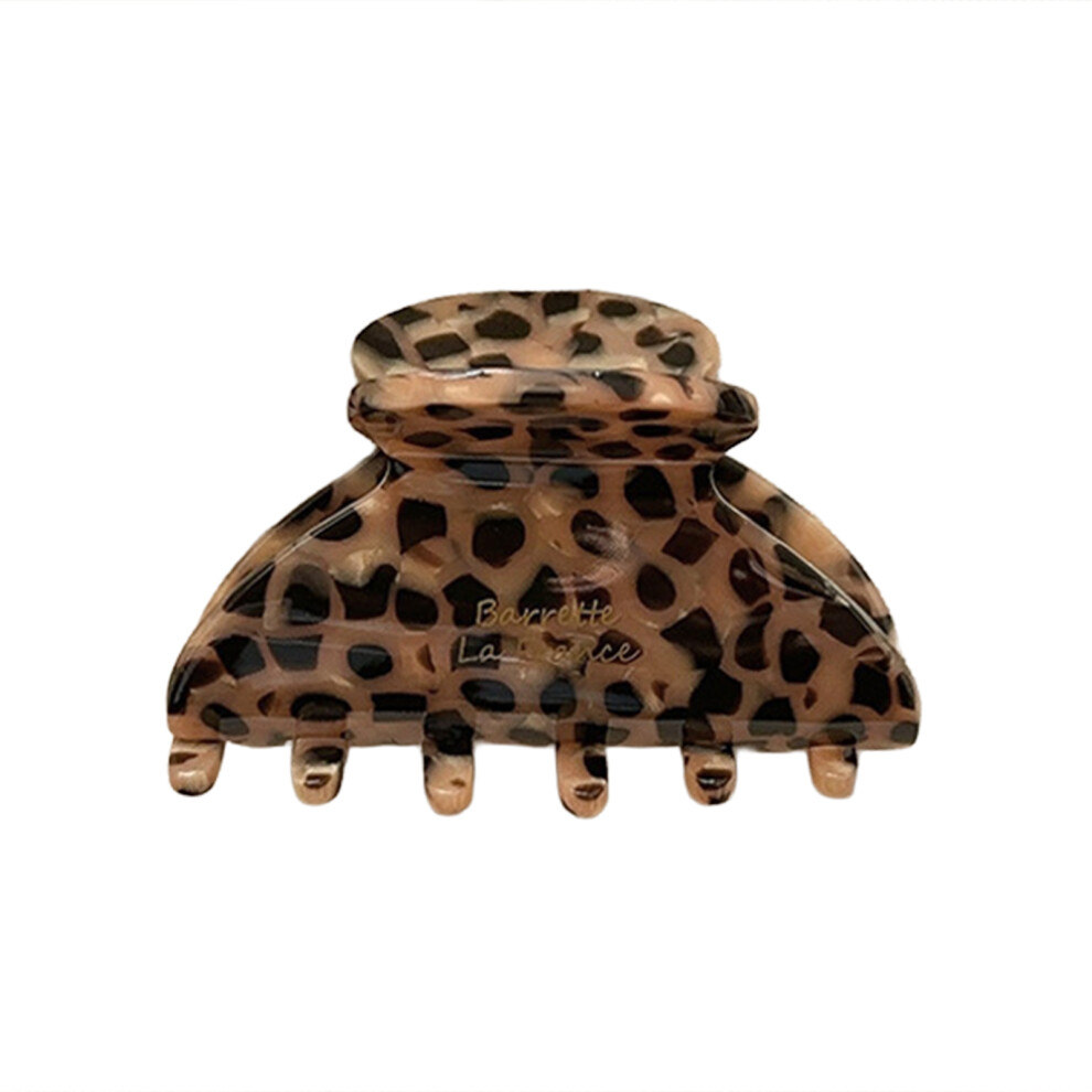Hue-Grain (Half Circle) Leopard Print Shark Hair Clip - Anti Static
