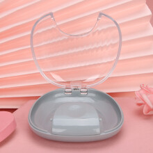 Gray Portable Waterproof Orthodontic Retainer Case, PP Material