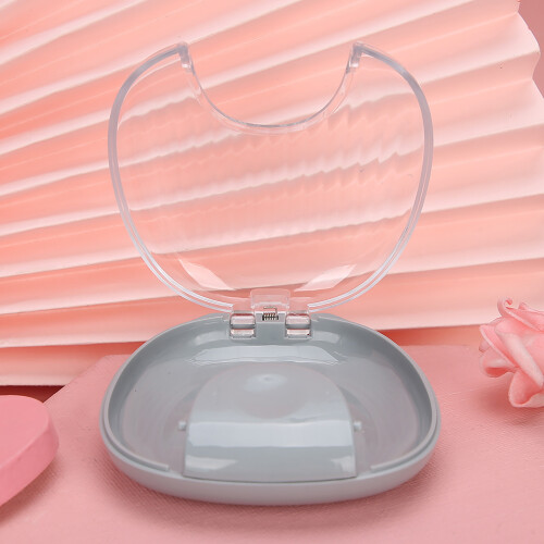 Gray Portable Waterproof Orthodontic Retainer Case, PP Material