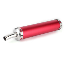 Stainless Steel Exhaust Muffler Silencer 20mm for 2 Stroke Motorcycle Red