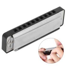 Blues Harmonica AM-20D 10-Hole G Key Beginner Gift Black Blue White Orange