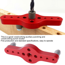 Aluminum Hole Punch Locator Kit with 3 Drill Bushing, DIY Woodworking Tool in Red
