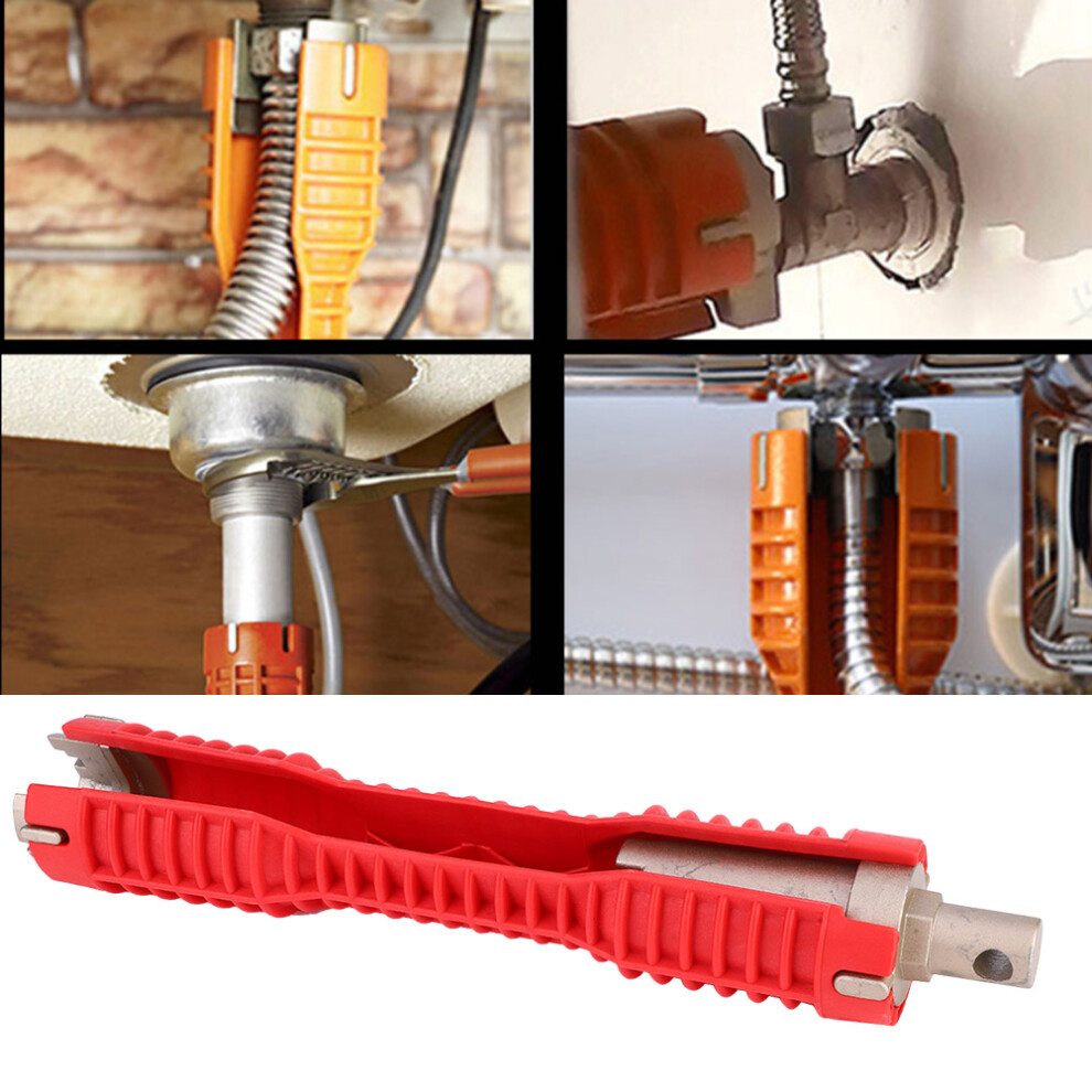 Multifunctional Double Head Faucet Wrench Red