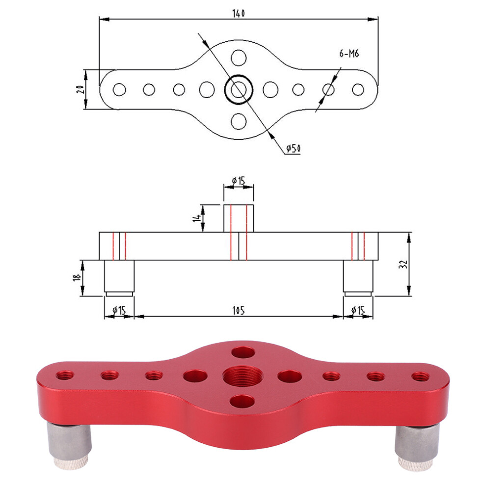 Aluminium Alloy Woodworking Guide 3Drill