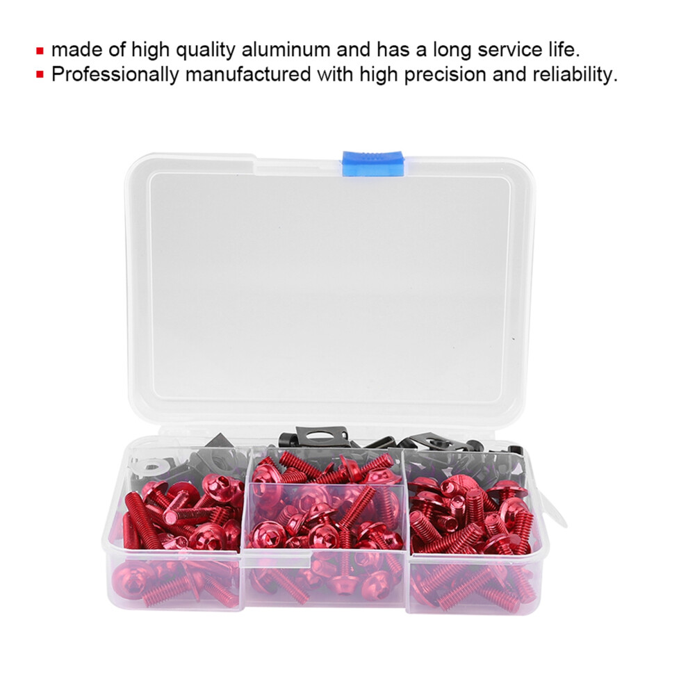Motorcycle Fairing Bolt Kit 177Pcs M5 M6 For Yamaha Sports Bikes Red Screws 6941392392202