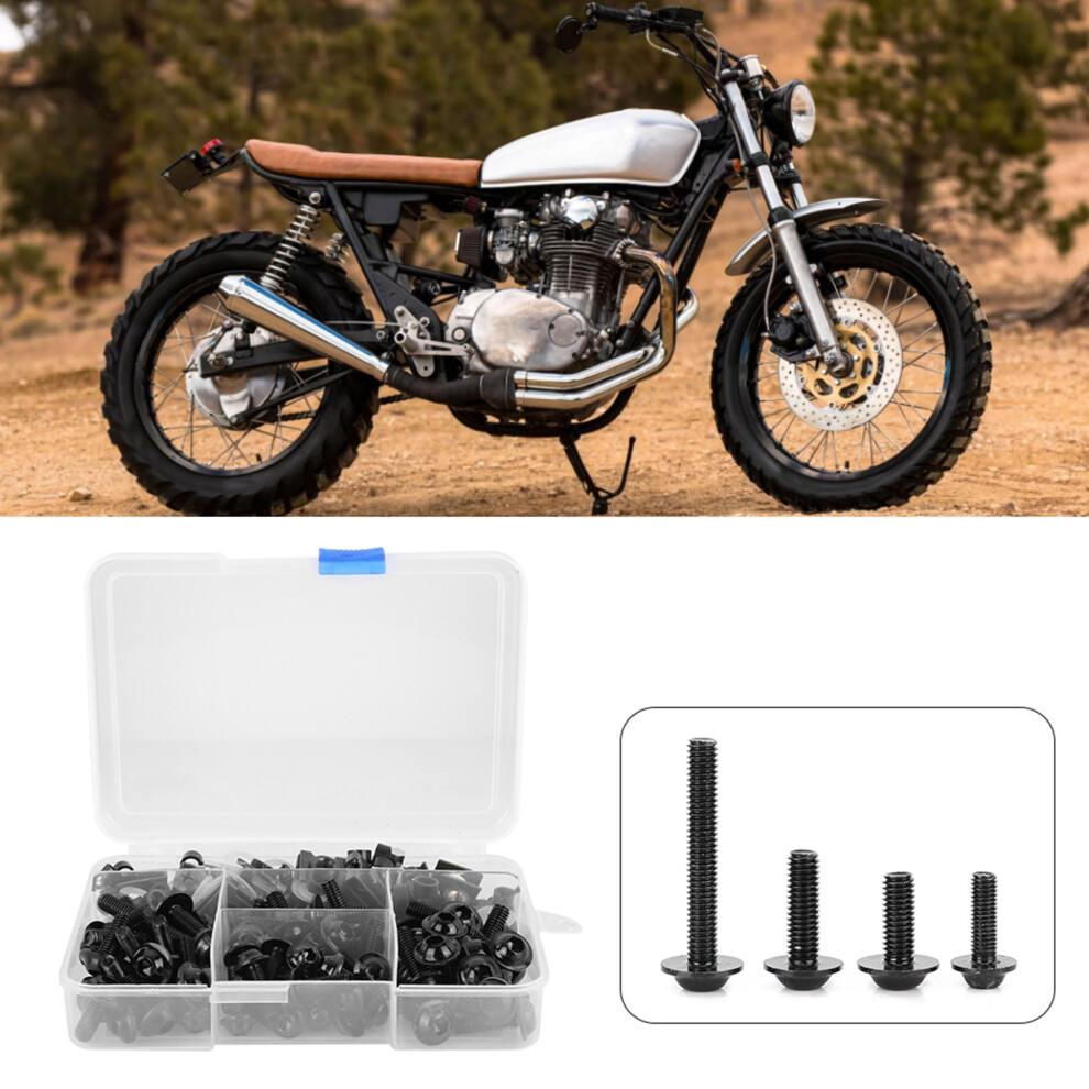 177Pcs Motorcycle Fairing Bolts Clips M5 M6 Black Aluminum Universal 6911392392144