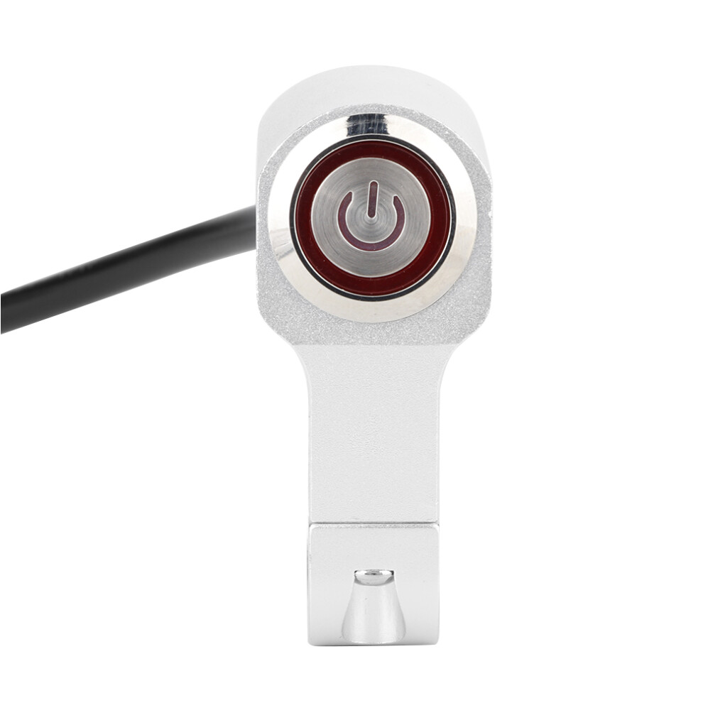 Handlebar Headlight Switch Aluminium Alloy 25Mm With Led Indicator For Motorcycles Red 8791392393819