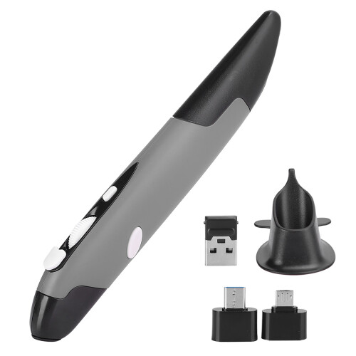 Wireless 2.4G Pen-Type Mouse, 10m Range, Gray PR-03 1