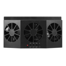 Portable Solar Car Ventilator 21.7x11.2cm Black with AA Battery