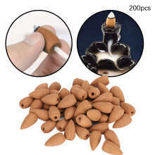 200pcs Backflow Incense Cones Dark Eaglewood Air Purifier Mosquito Repellent