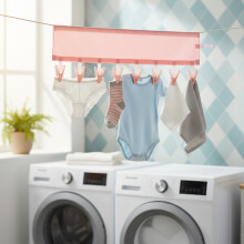(Pink) Foldable Travel Clothes Hanger for Drying