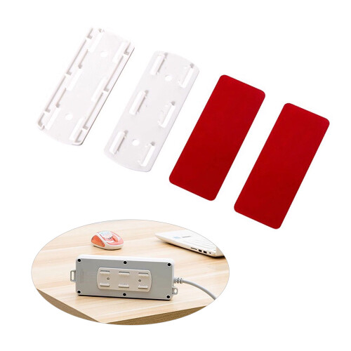 Self Adhesive Power Strip Fixator Wall Mount 102*40mm White 2