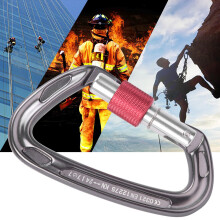 7075 Aluminum Carabiner D Ring Safety Buckle for Climbing & Camping, Gray
