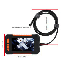 8mm 1920x1080P Portable Handheld Endoscope with 4.3in Color Display, IP67 Waterproof