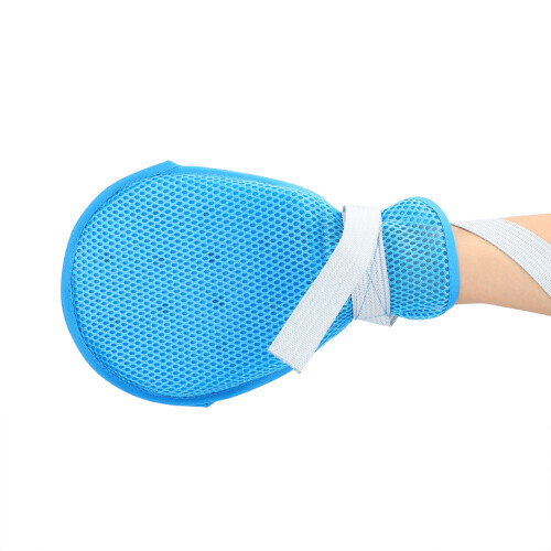 Blue Hand Fixed Restraint Gloves for Finger Safety and Control 1