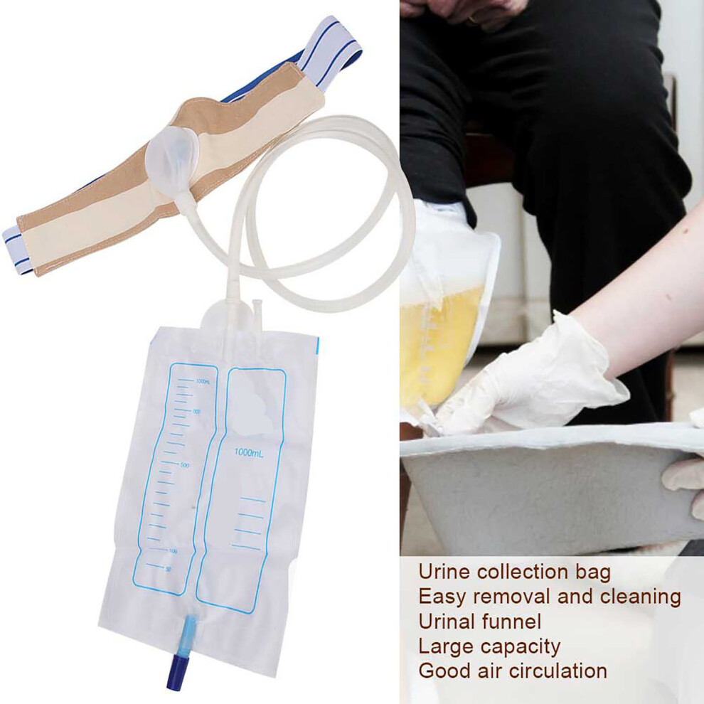 Silicone Waist Urine Drainage Bag, 26x15.7cm, 100cm Tube