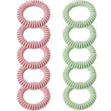 Haarschonende Spiralhaargummis, stylische Farben, flexibles, nicht saugfähiges Haaraccessoire aus Kunststoff für Mädchen und Frauen, trendiges